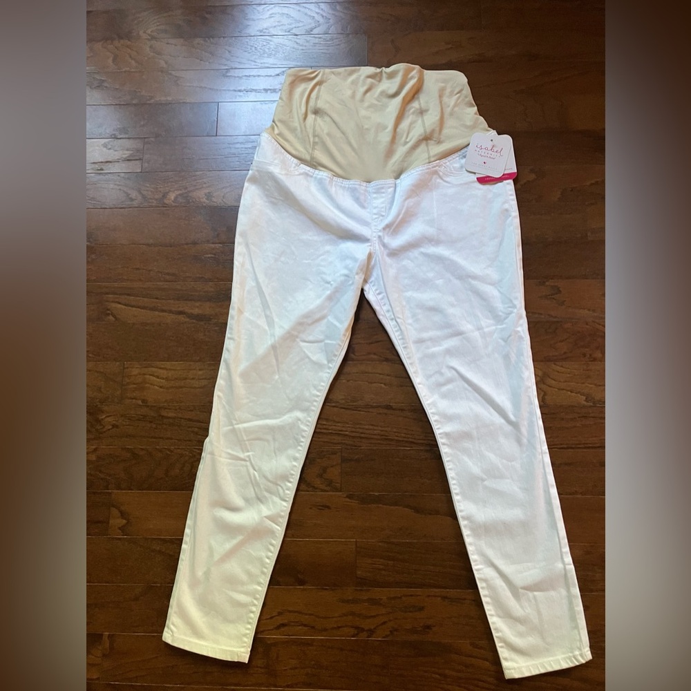 Maternity white jeans